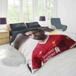 Mohamed Salah Confident Soccer Player Duvet Cover 1