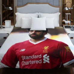 Mohamed Salah Confident Soccer Player Duvet Cover