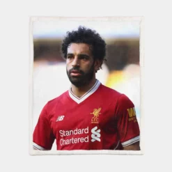 Mohamed Salah Confident Soccer Player Sherpa Fleece Blanket 1