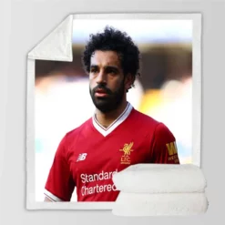 Mohamed Salah Confident Soccer Player Sherpa Fleece Blanket