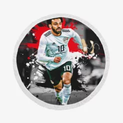 Mohamed Salah Egyptian Footballer Round Beach Towel