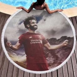 Mohamed Salah English Club Sports Player Round Beach Towel 1