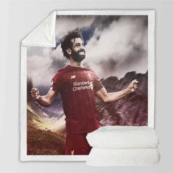 Mohamed Salah English Club Sports Player Sherpa Fleece Blanket