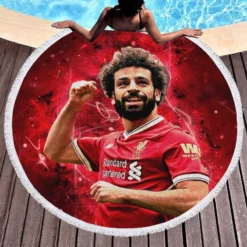 Mohamed Salah Ethical Football Player Round Beach Towel 1