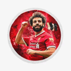 Mohamed Salah Ethical Football Player Round Beach Towel