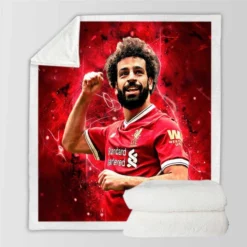 Mohamed Salah Ethical Football Player Sherpa Fleece Blanket