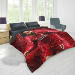 Mohamed Salah Extraordinary Football Player Duvet Cover 1