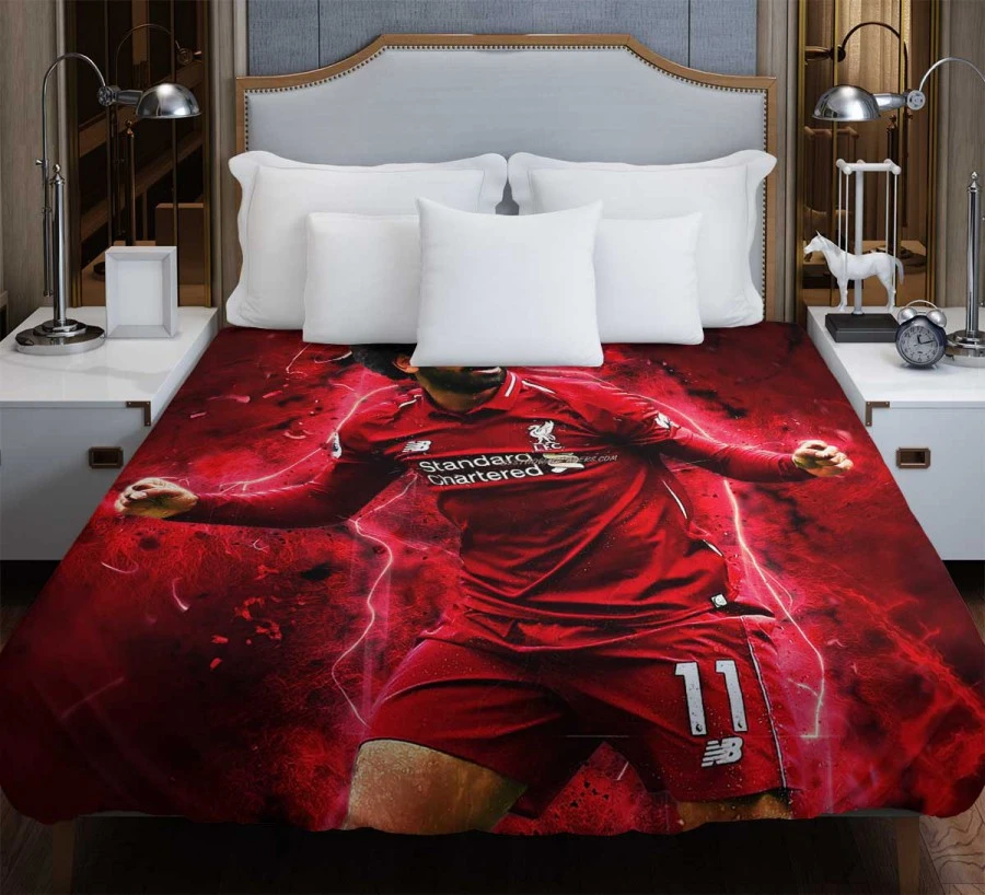 Mohamed Salah Extraordinary Football Player Duvet Cover