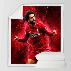 Mohamed Salah Extraordinary Football Player Sherpa Fleece Blanket