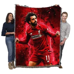 Mohamed Salah Extraordinary Football Player Woven Blanket