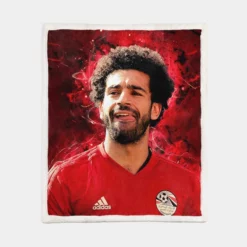 Mohamed Salah FIFA World Cup Footballer Sherpa Fleece Blanket 1