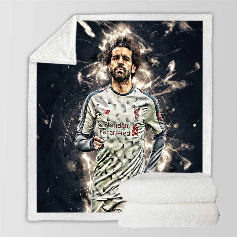 Mohamed Salah Ghaly Euphoric Footballer Player Sherpa Fleece Blanket