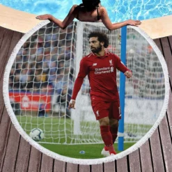 Mohamed Salah Ghaly  Liverpool Round Beach Towel 1