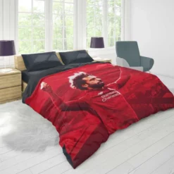 Mohamed Salah Liverpool Soccer Player Duvet Cover 1