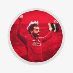 Mohamed Salah Liverpool Soccer Player Round Beach Towel