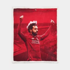 Mohamed Salah Liverpool Soccer Player Sherpa Fleece Blanket 1