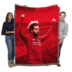 Mohamed Salah Liverpool Soccer Player Woven Blanket