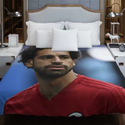 Mohamed Salah Spirited Soccer Player Duvet Cover