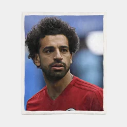 Mohamed Salah Spirited Soccer Player Sherpa Fleece Blanket 1