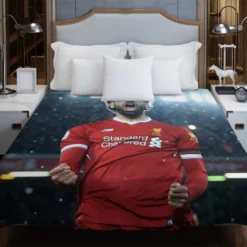 Mohamed Salah Sportive Football Player Duvet Cover