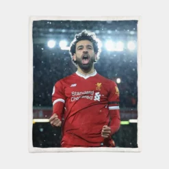 Mohamed Salah Sportive Football Player Sherpa Fleece Blanket 1