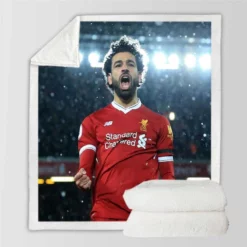 Mohamed Salah Sportive Football Player Sherpa Fleece Blanket