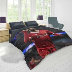 Mohamed Salah Spright Football Player Duvet Cover 1