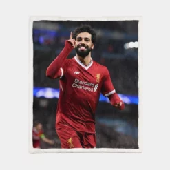 Mohamed Salah Spright Football Player Sherpa Fleece Blanket 1