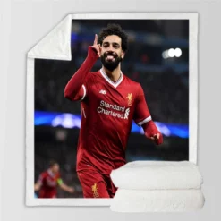 Mohamed Salah Spright Football Player Sherpa Fleece Blanket