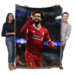 Mohamed Salah Spright Football Player Woven Blanket