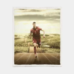 Most Epic Portugal Football Player Cristiano Ronaldo Sherpa Fleece Blanket 1