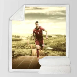 Most Epic Portugal Football Player Cristiano Ronaldo Sherpa Fleece Blanket
