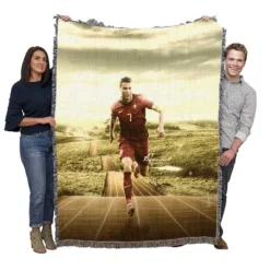 Most Epic Portugal Football Player Cristiano Ronaldo Woven Blanket