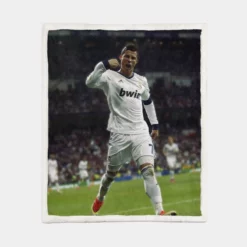 Most Score Real Madrid Player Cristiano Ronaldo Sherpa Fleece Blanket 1