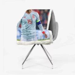 Motivating Soccer Player Sergio Ramos Sherpa Fleece Blanket 2