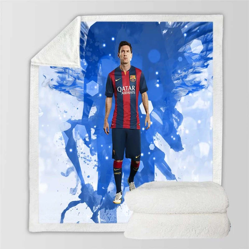 Motivating Sports Player Lionel Messi Sherpa Fleece Blanket