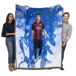 Motivating Sports Player Lionel Messi Woven Blanket