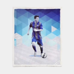 Motivational Football Player Lionel Messi Sherpa Fleece Blanket 1