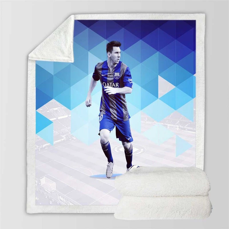 Motivational Football Player Lionel Messi Sherpa Fleece Blanket