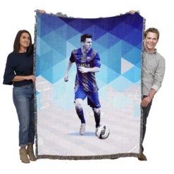 Motivational Football Player Lionel Messi Woven Blanket