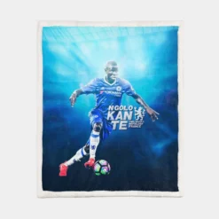 N Golo Kante  Chelsea Exciting Soccer Player Sherpa Fleece Blanket 1