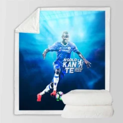 N Golo Kante  Chelsea Exciting Soccer Player Sherpa Fleece Blanket