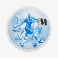 N Golo Kante  Chelsea Strong Football Player Round Beach Towel