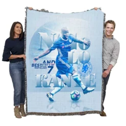 N Golo Kante  Chelsea Strong Football Player Woven Blanket