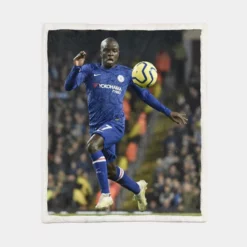 N Golo Kante Energetic Chelsea Football Player Sherpa Fleece Blanket 1