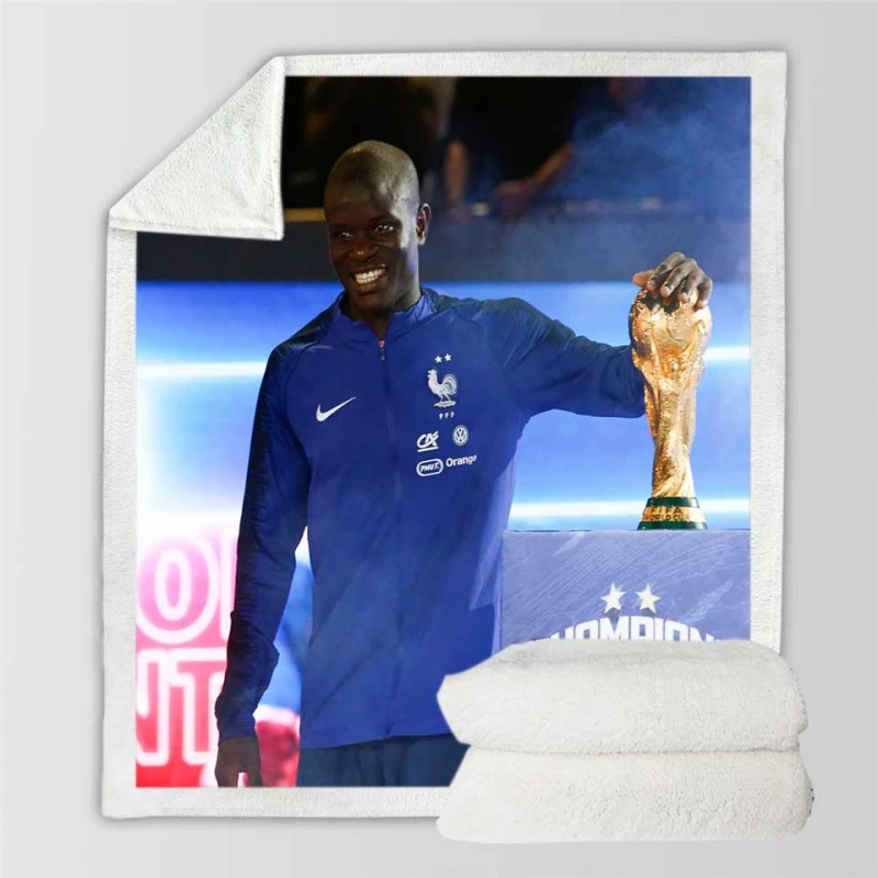 N Golo Kante FIFA World Cup Player Sherpa Fleece Blanket