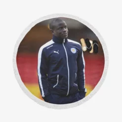 N Golo Kante French Professional Football Player Round Beach Towel