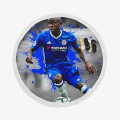 N Golo Kante Uniqe French Football Player Round Beach Towel