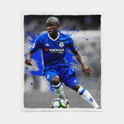 N Golo Kante Uniqe French Football Player Sherpa Fleece Blanket 1