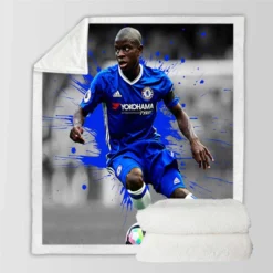 N Golo Kante Uniqe French Football Player Sherpa Fleece Blanket